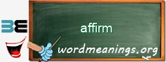 WordMeaning blackboard for affirm